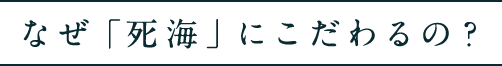 なぜ「死海」にこだわるの？